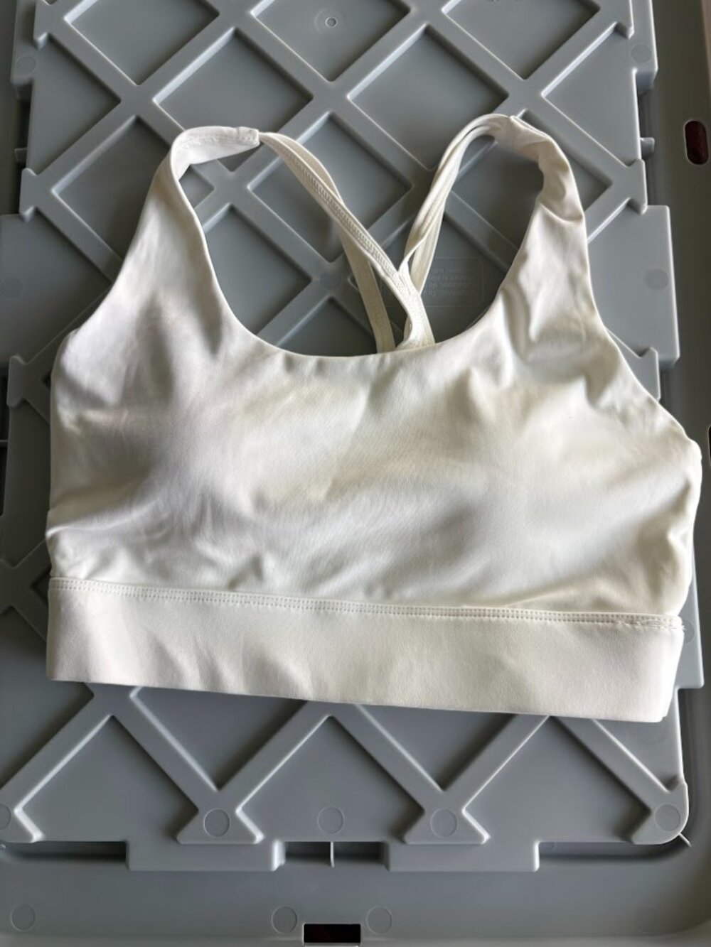 White Strappy Sports Bra w/ Cups Size Small